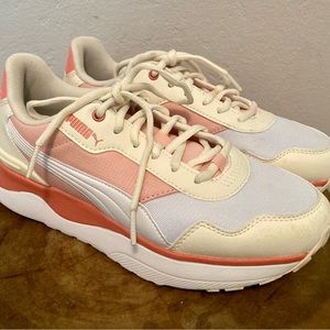 Puma Orange & Cream platform Running Shoes - Size 6